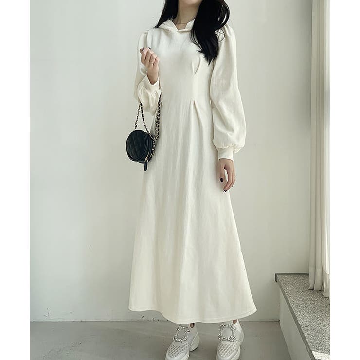 フードロングワンピース/Hooded Long One-Piece | FICTION TOK