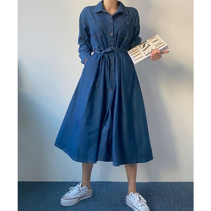 Amazon.co.jp: [Winsuteki] デニム シャツワンピース ゆったり