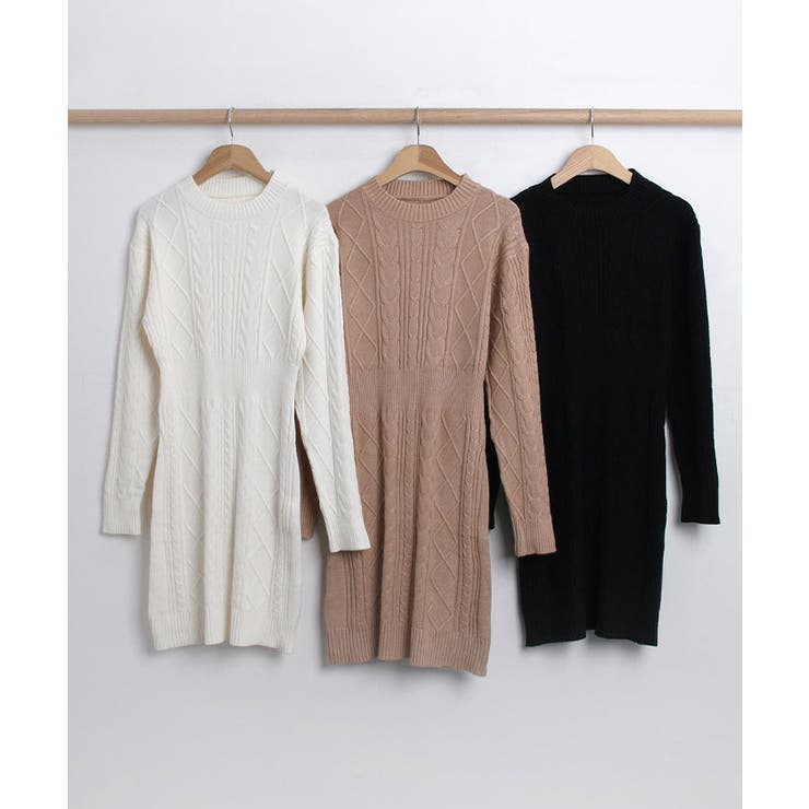 CHANEL★素敵！23SSブラックケーブル編みニットワンピース CHANEL☆素敵！23SSブラックケーブル編みニットワンピース
