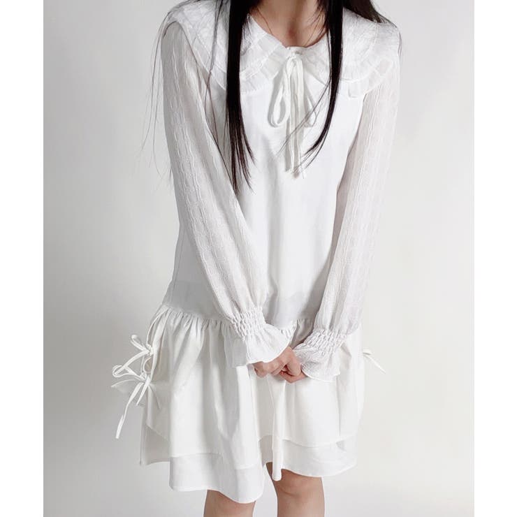 サイドリボン ティアード ノースリーブワンピース | VIVID LADY | 詳細画像8 