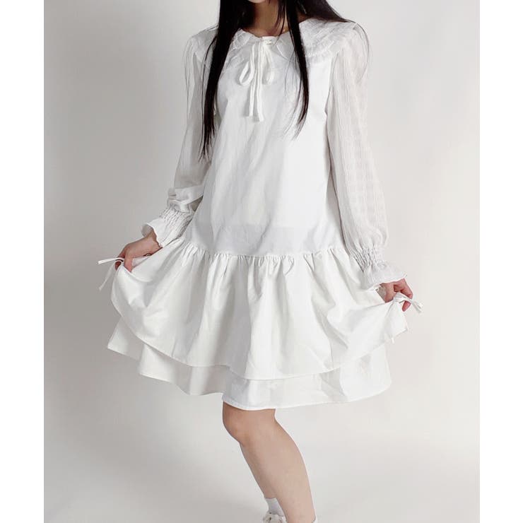 サイドリボン ティアード ノースリーブワンピース | VIVID LADY | 詳細画像3 