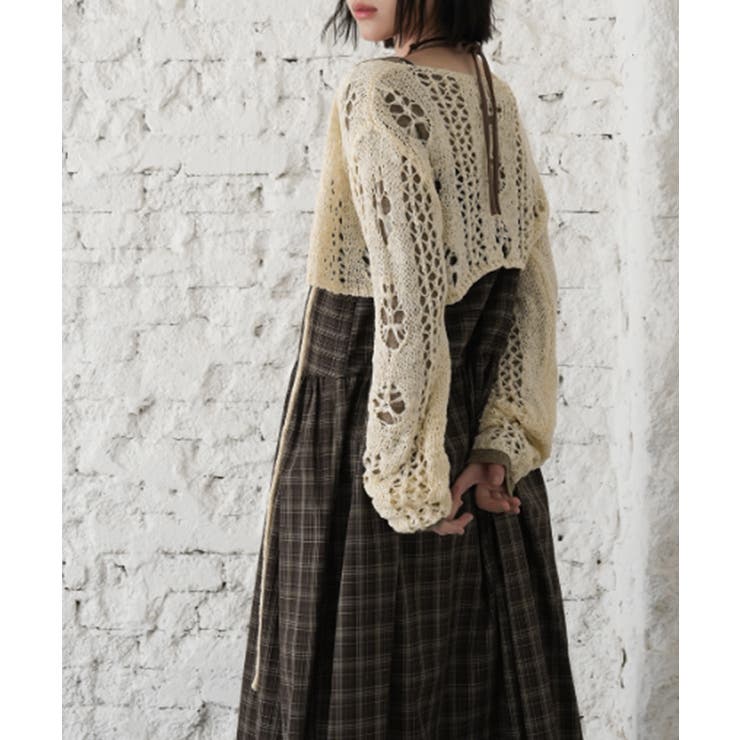 チェック柄 フロントリボン レイヤードキャミワンピース | VIVID LADY | 詳細画像10 