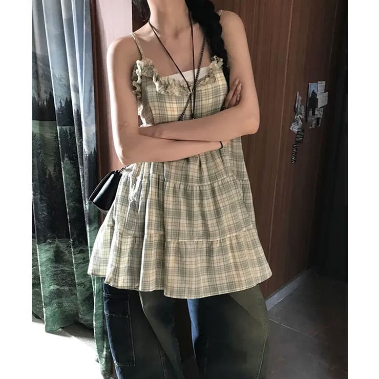 チェック フリル キャミソールワンピース | VIVID LADY | 詳細画像8 