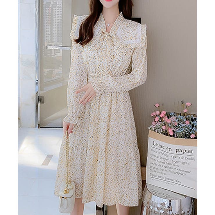 アプ♡レディフラワープリントワンピース フラワープリント