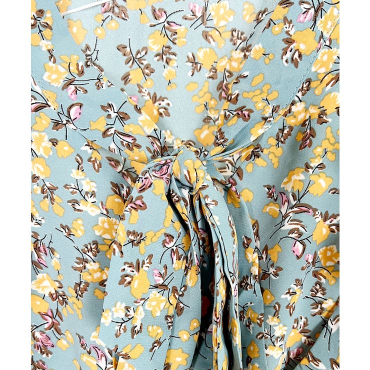 【Karen Millen】フローラル プリーツ リボンタイ ワンピース リボンタイワンピース レディース フローラルワンピース[品番