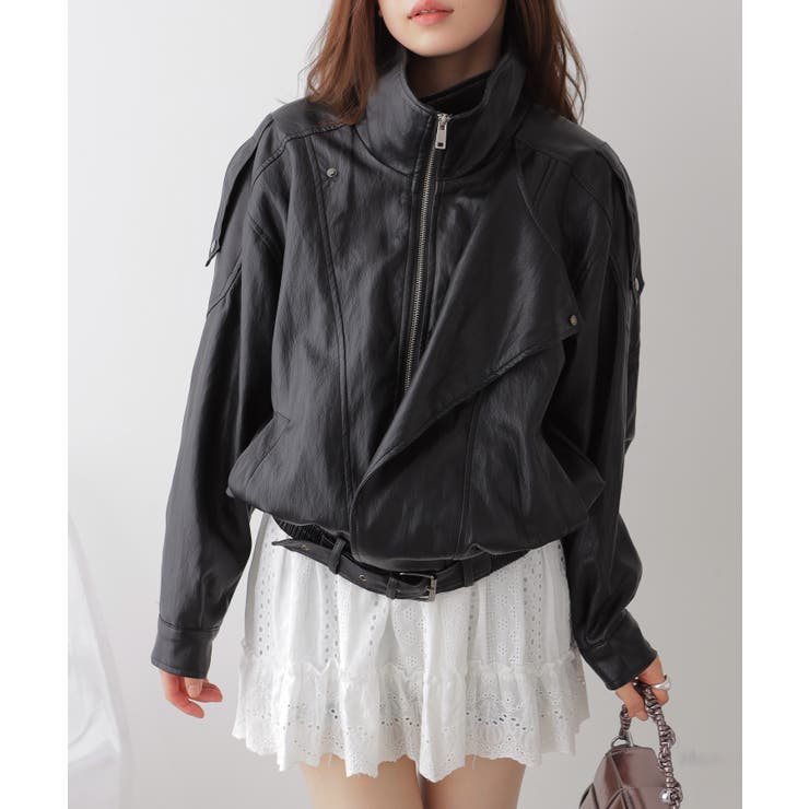フェイクレザーライダースジャケット | VIVID LADY | 詳細画像11 