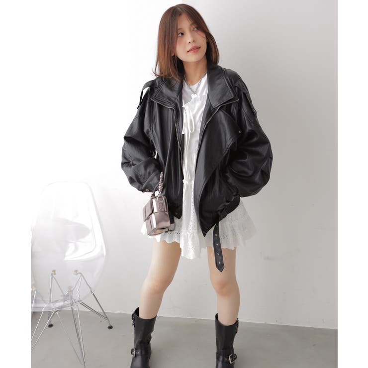 フェイクレザーライダースジャケット | VIVID LADY | 詳細画像19 