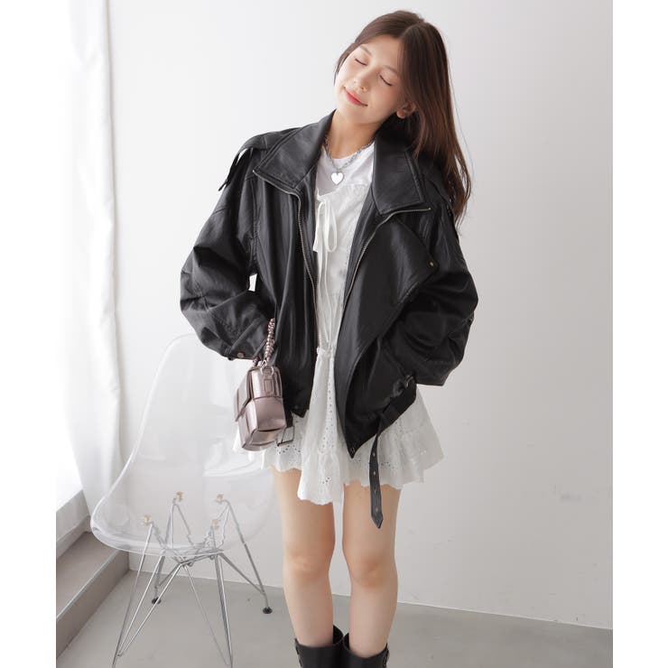 フェイクレザーライダースジャケット | VIVID LADY | 詳細画像21 