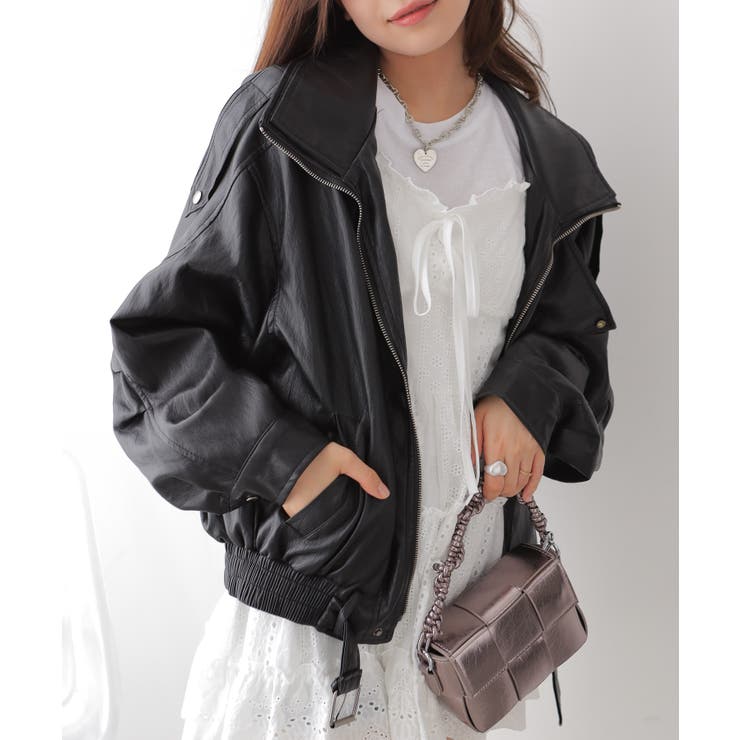 フェイクレザーライダースジャケット | VIVID LADY | 詳細画像31 