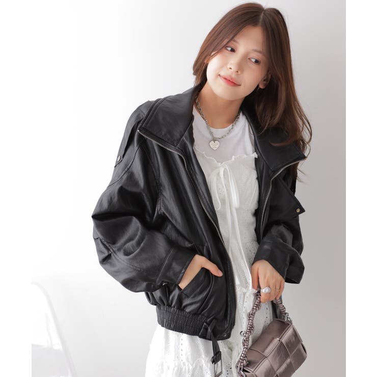 フェイクレザーライダースジャケット[品番：KH000015720]｜VIVID LADY