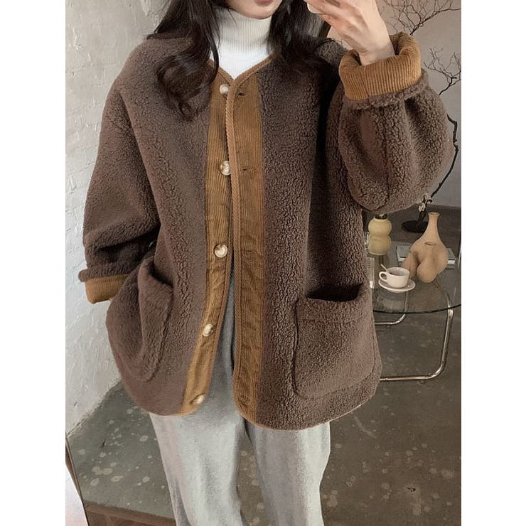 美品！ orslow ファー フリース ベスト フリーサイズ ブラウン ボア