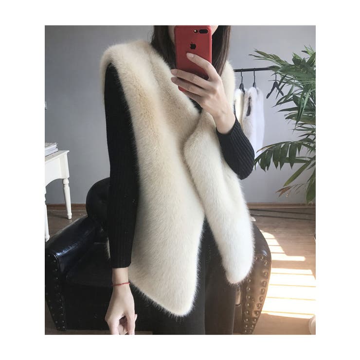 シンプルなデザインのファーベスト レディース エコファー | VIVID LADY | 詳細画像14 