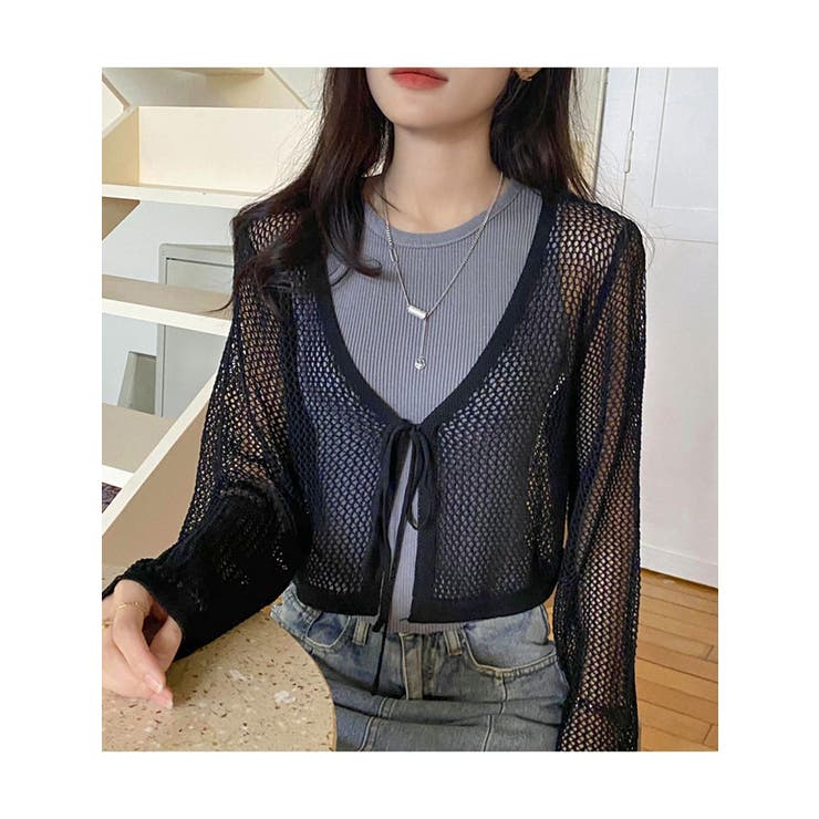 メッシュニットカーディガン長袖 クロップド丈 全4色 | VIVID LADY | 詳細画像22 