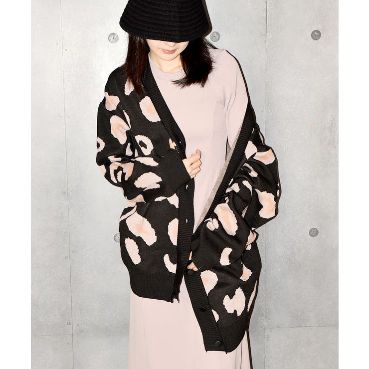 レオパードニットカーディガン レディース カーディガン[品番