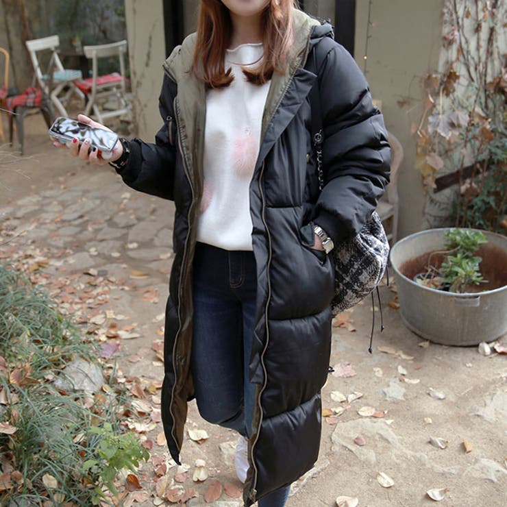 中綿入りジャンパー ロングジャンパー キルティング[品番：KH000001692