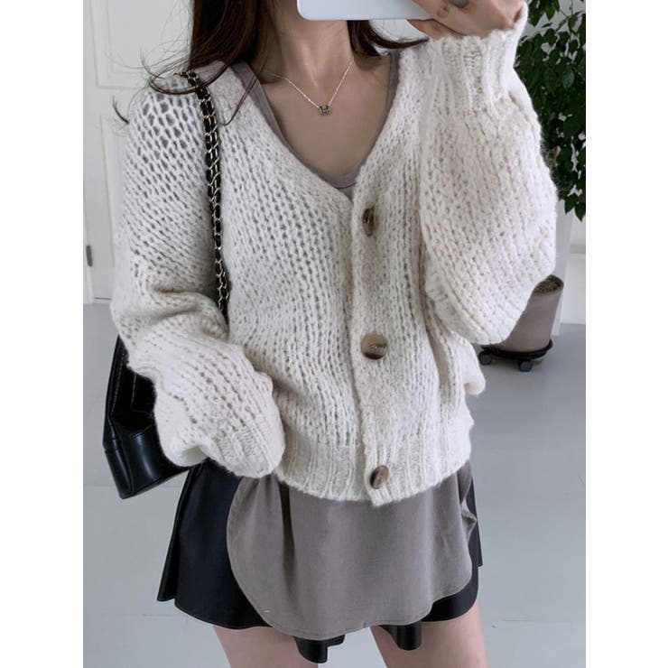 チャンキー ニット カーディガン[品番：KH000011419]｜VIVID LADY