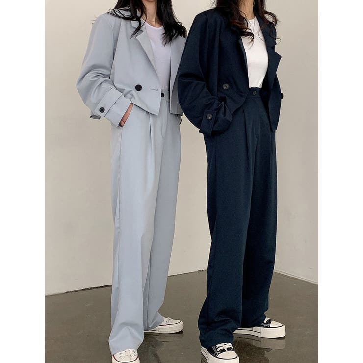 春先行 ダブルボタンクロップド丈ジャケット 春[品番