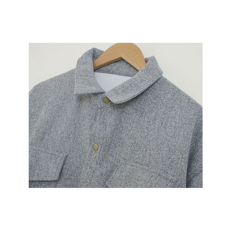 オーバーフィットシャツジャケットレディース 黒 アウター[品番