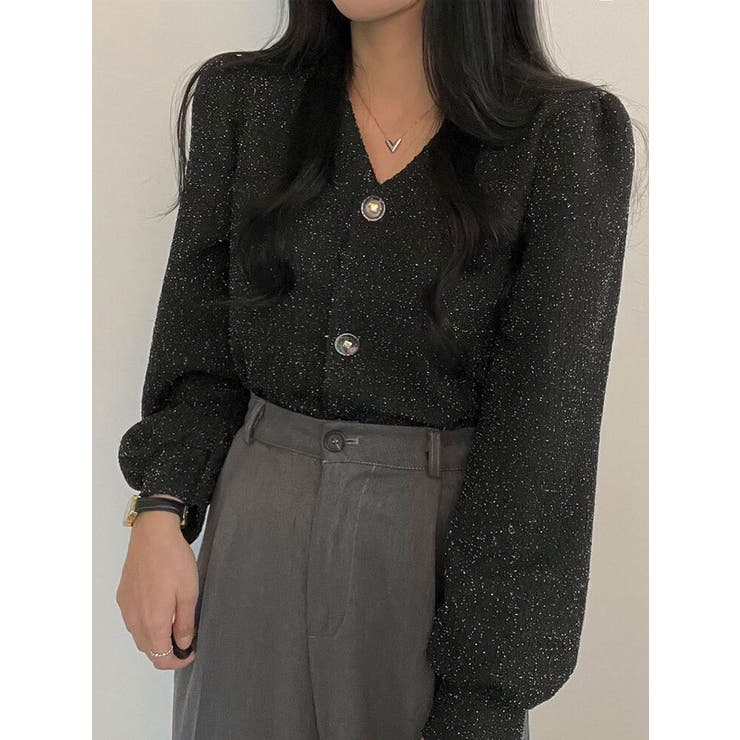 ツイードvネックパフシャーリングジャケットレディース 秋 ツイード | VIVID LADY | 詳細画像16 