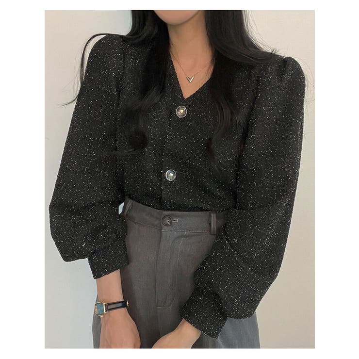 ツイードvネックパフシャーリングジャケットレディース 秋 ツイード | VIVID LADY | 詳細画像17 