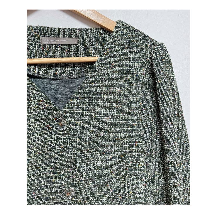 ツイードvネックパフシャーリングジャケットレディース 秋 ツイード | VIVID LADY | 詳細画像5 