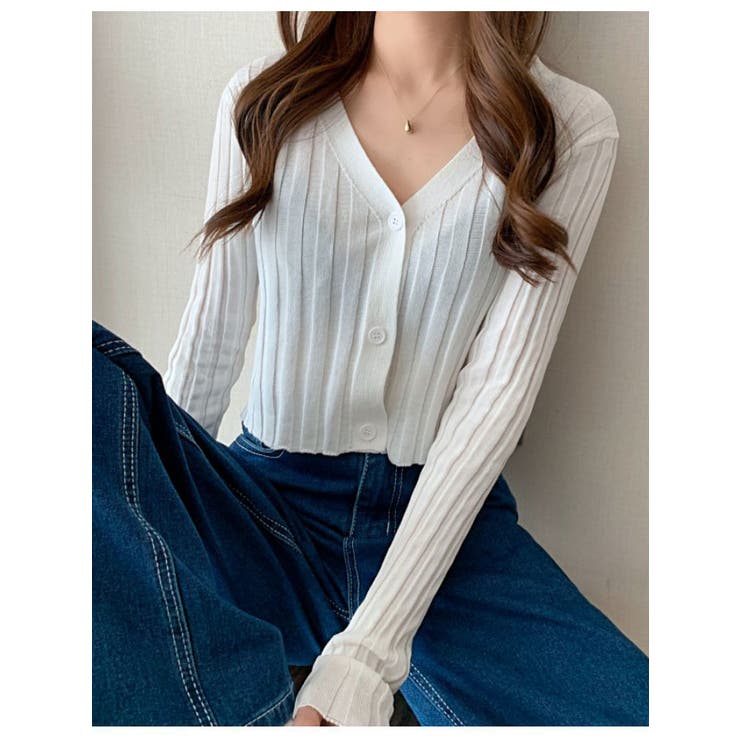 クロップドリブカーディガン長袖 Y2K 全5色 | VIVID LADY | 詳細画像18 