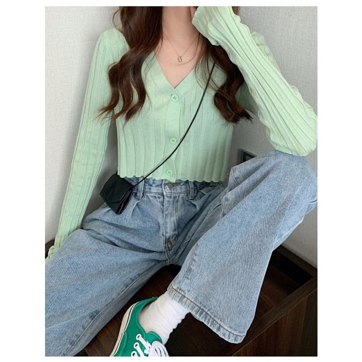 クロップドリブカーディガン長袖 Y2K 全5色 | VIVID LADY | 詳細画像20 