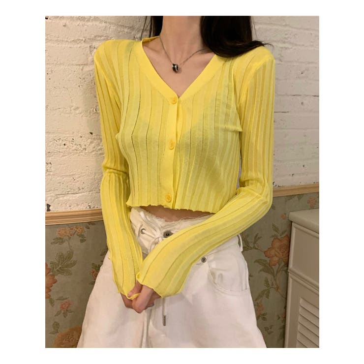 クロップドリブカーディガン長袖 Y2K 全5色 | VIVID LADY | 詳細画像24 