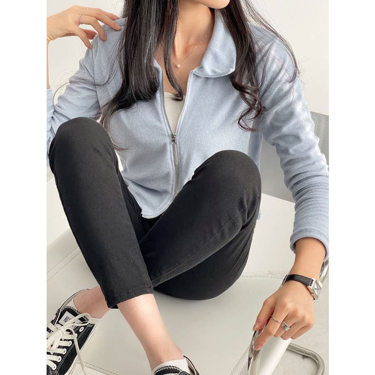 襟付きジップアップジャケット 全5色 レディース | VIVID LADY | 詳細画像8 