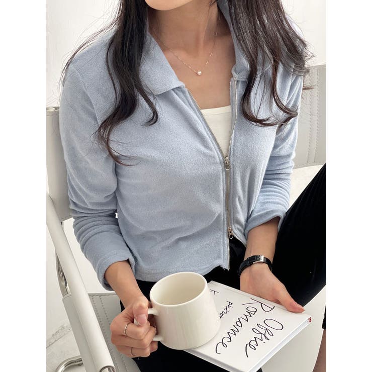 襟付きジップアップジャケット 全5色 レディース | VIVID LADY | 詳細画像10 