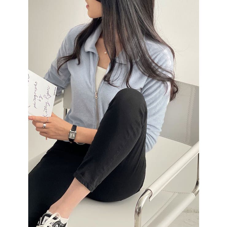 襟付きジップアップジャケット 全5色 レディース | VIVID LADY | 詳細画像3 