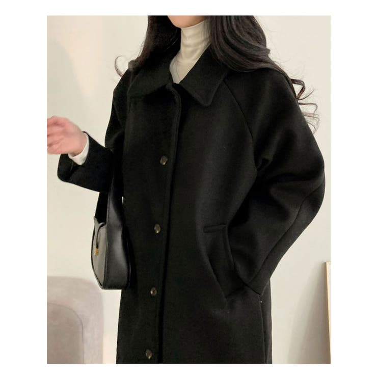 ふわふわとムード感シングルロングコート 全3色 レディース[品番 ふわふわとムード感シングルロングコート 全3色 レディース[品番