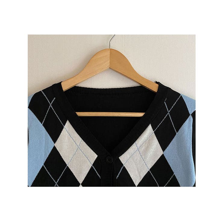 春アーガイル柄vネックカーディガン 全2色 レディース | VIVID LADY | 詳細画像5 