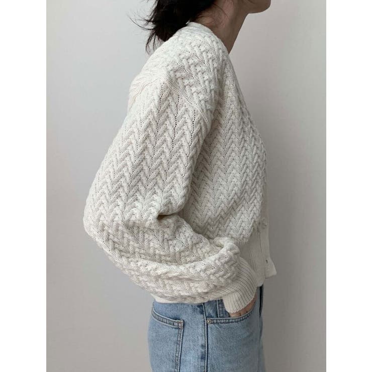 櫛のパターンニットカーディガン 全5色 レディース | VIVID LADY | 詳細画像3 