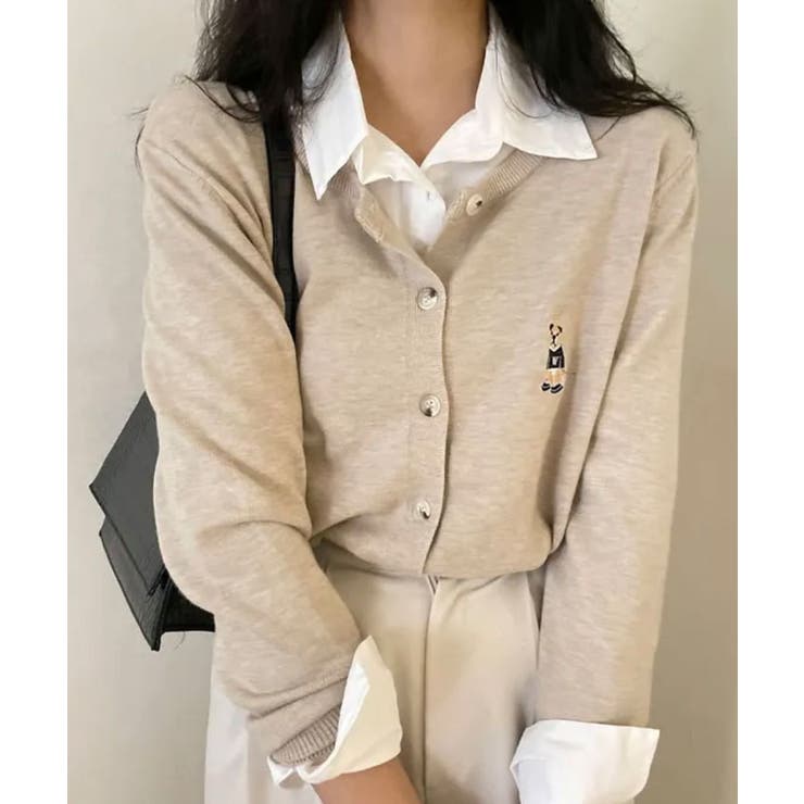 ベージュ | ニットカーディガン レディース 春秋冬 | VIVID LADY