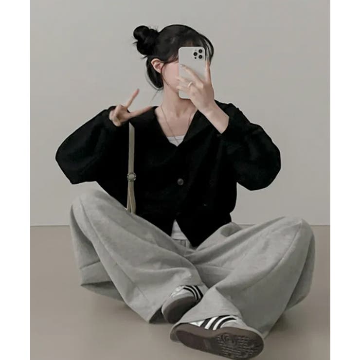 ボタン付きクロップド丈スウェットパーカー | VIVID LADY | 詳細画像5 