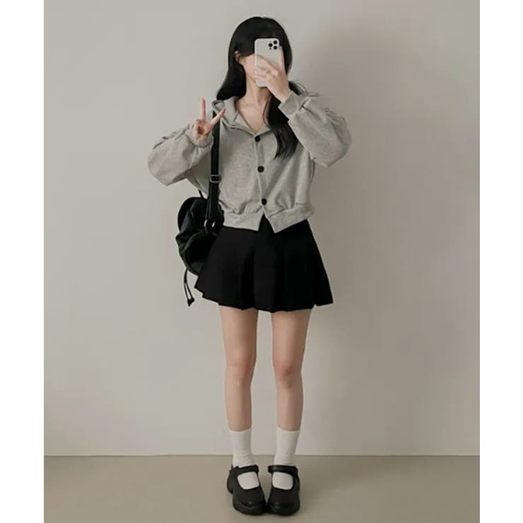 ボタン付きクロップド丈スウェットパーカー | VIVID LADY | 詳細画像14 