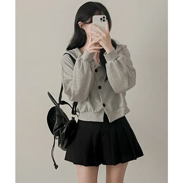 ボタン付きクロップド丈スウェットパーカー | VIVID LADY | 詳細画像17 