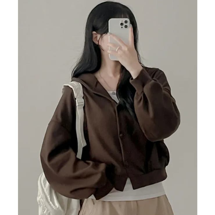 ボタン付きクロップド丈スウェットパーカー | VIVID LADY | 詳細画像24 