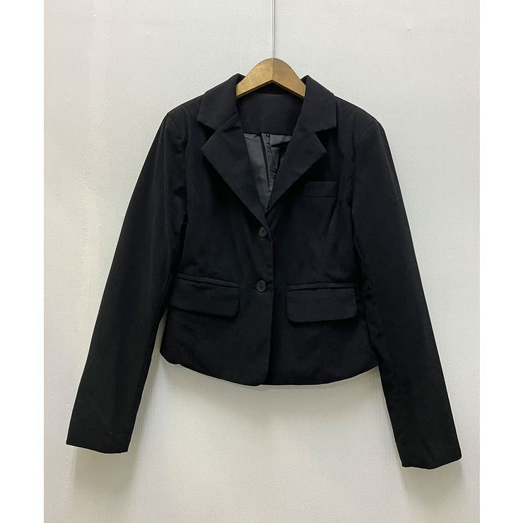 ブラック | 細コール クロップドコーデュロイジャケット | VIVID LADY