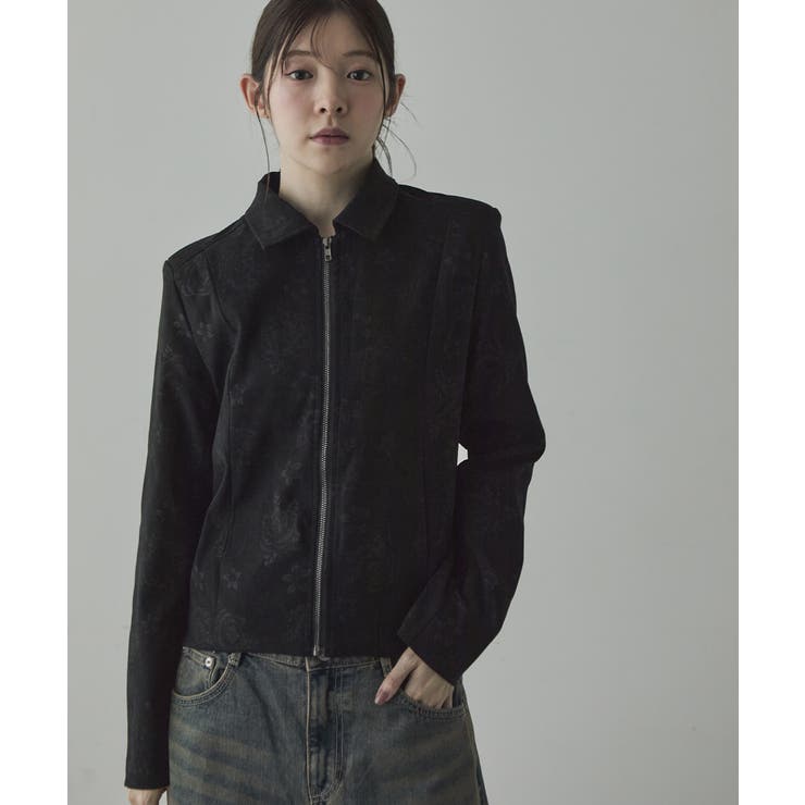 ローズジャガード ジップアップブルゾン | VIVID LADY | 詳細画像2 