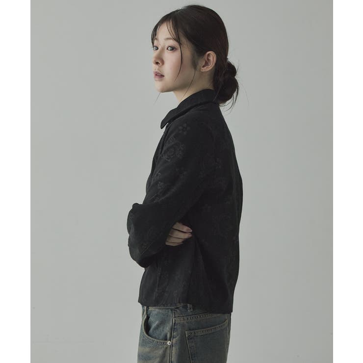 ローズジャガード ジップアップブルゾン | VIVID LADY | 詳細画像3 