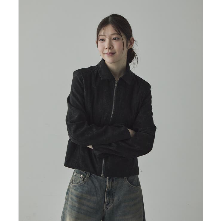 ローズジャガード ジップアップブルゾン | VIVID LADY | 詳細画像9 