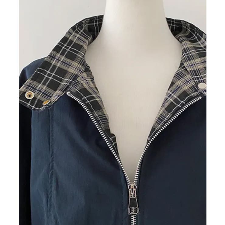 チェック柄ライナー付き ショート丈ブルゾン | VIVID LADY | 詳細画像23 