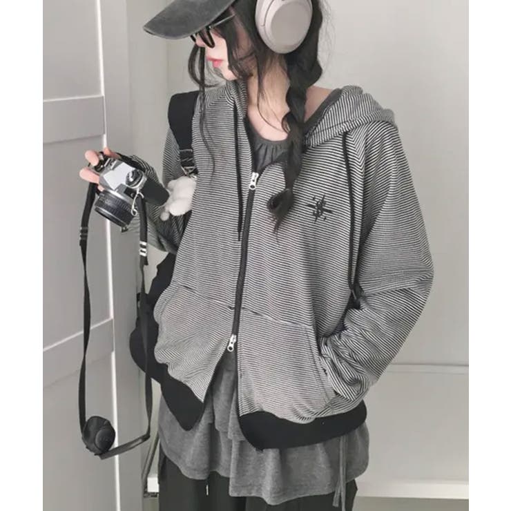 タグ付美品 ボーダーズアットバルコニー キルティング フード パーカー 36 Borders at balcony セットアップ ♡ キルティング パーカー