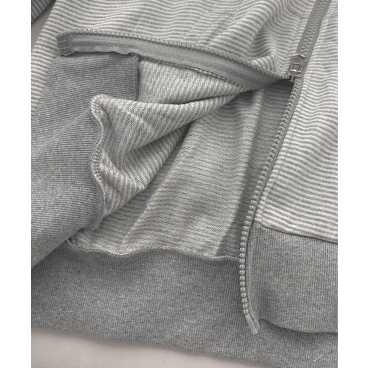 ボーダー柄 フード付きダブルジップパーカー | VIVID LADY | 詳細画像17 