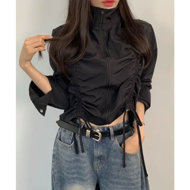 ダブルシャーリング スタンドネック ショート丈ブルゾン | VIVID LADY | 詳細画像13 