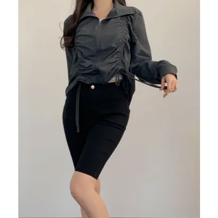 ダブルシャーリング スタンドネック ショート丈ブルゾン | VIVID LADY | 詳細画像31 