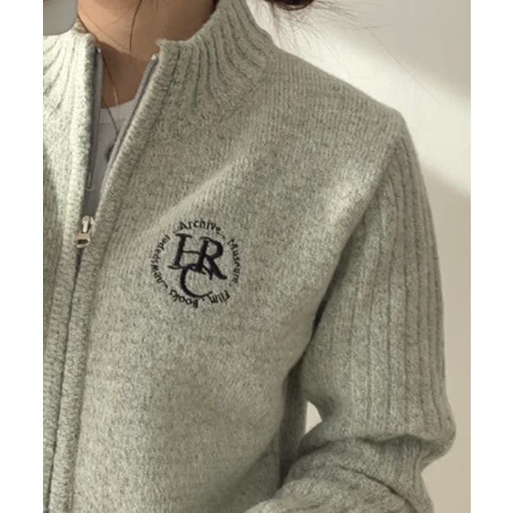 ロゴ刺繍 ダブルジップ ニットカーディガン | VIVID LADY | 詳細画像3 