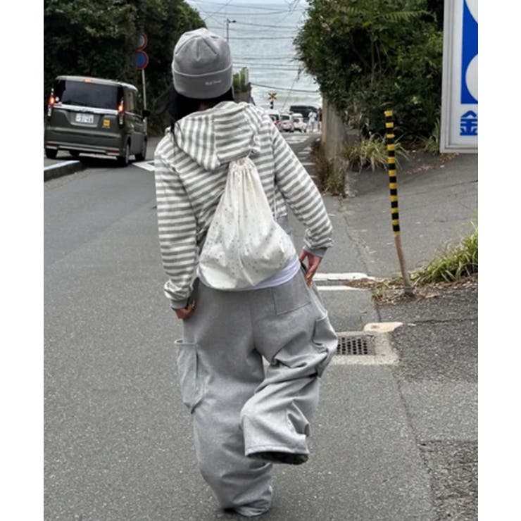 耳付きフード ボーダー ダブルジップショートパーカー | VIVID LADY | 詳細画像14 